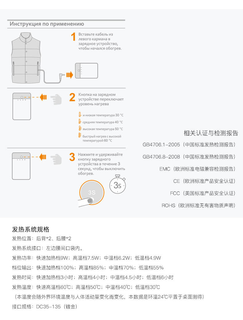 发热衣相关认证及检测报告